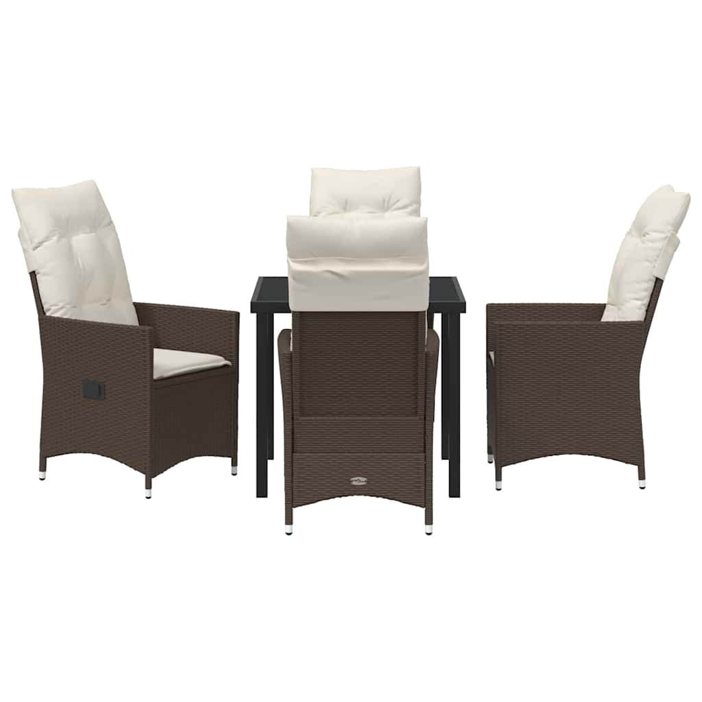 Ensemble de salle à manger pour jardin 5 pcs Marron polyrotin - XIOS