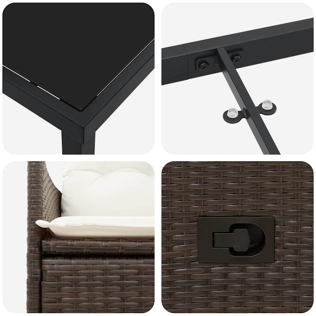 Ensemble de salle à manger pour jardin 5 pcs Marron polyrotin - XIOS