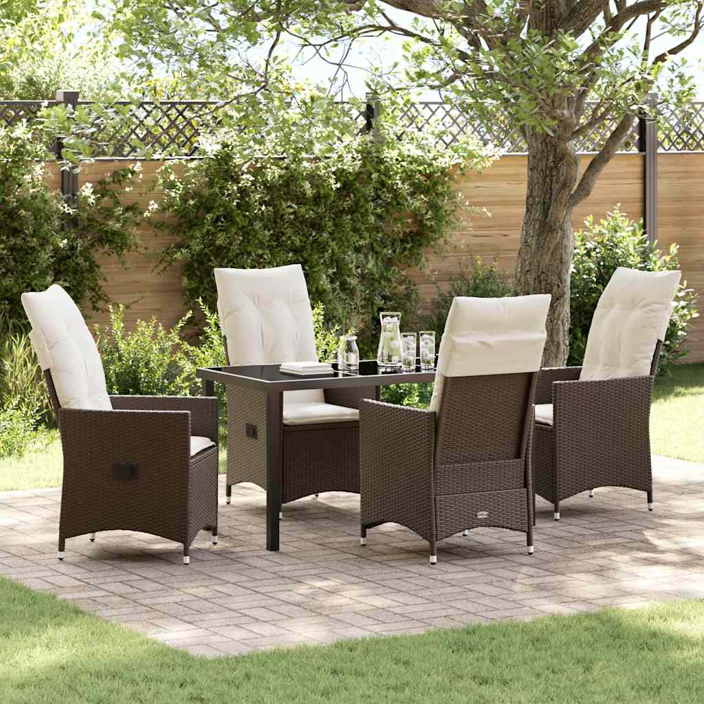 Ensemble de salle à manger pour jardin 5 pcs Marron polyrotin - XIOS