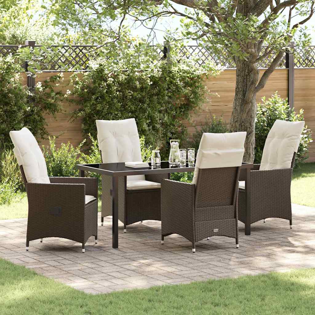 Ensemble de salle à manger pour jardin 5 pcs Marron polyrotin - XIOS