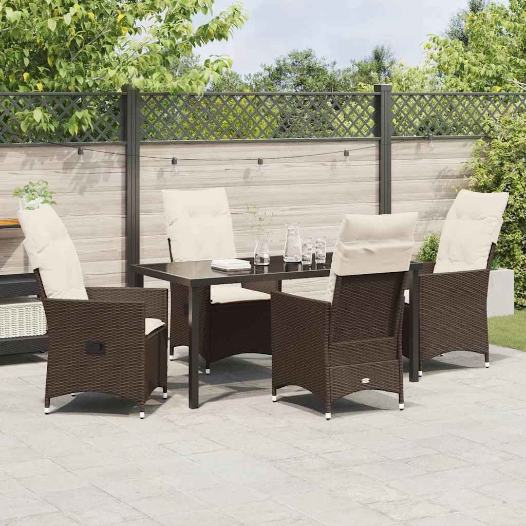 Ensemble de salle à manger pour jardin 5 pcs Marron polyrotin - XIOS