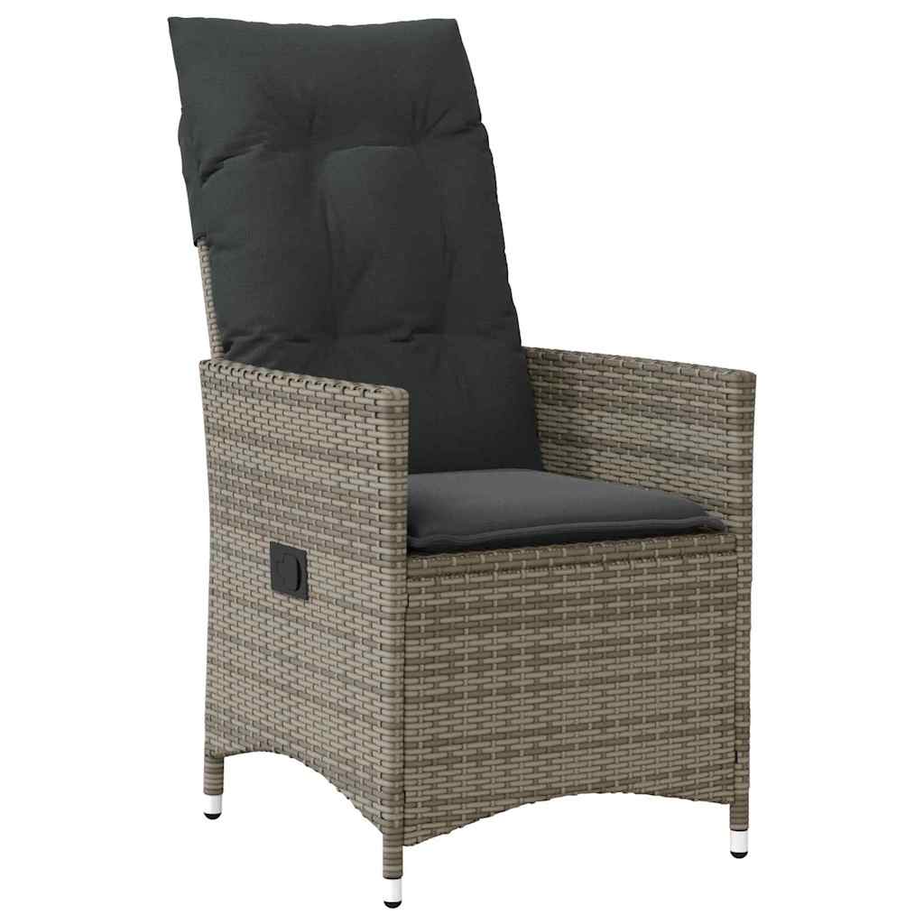 Ensemble de salle à manger pour jardin 3 pcs Gris polyrotin - XIOS