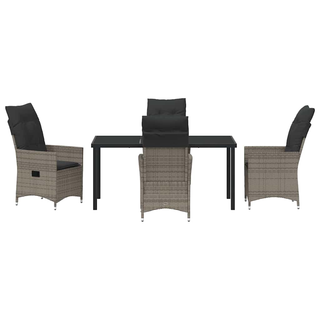 Ensemble de salle à manger pour jardin 5 pcs Gris polyrotin - XIOS