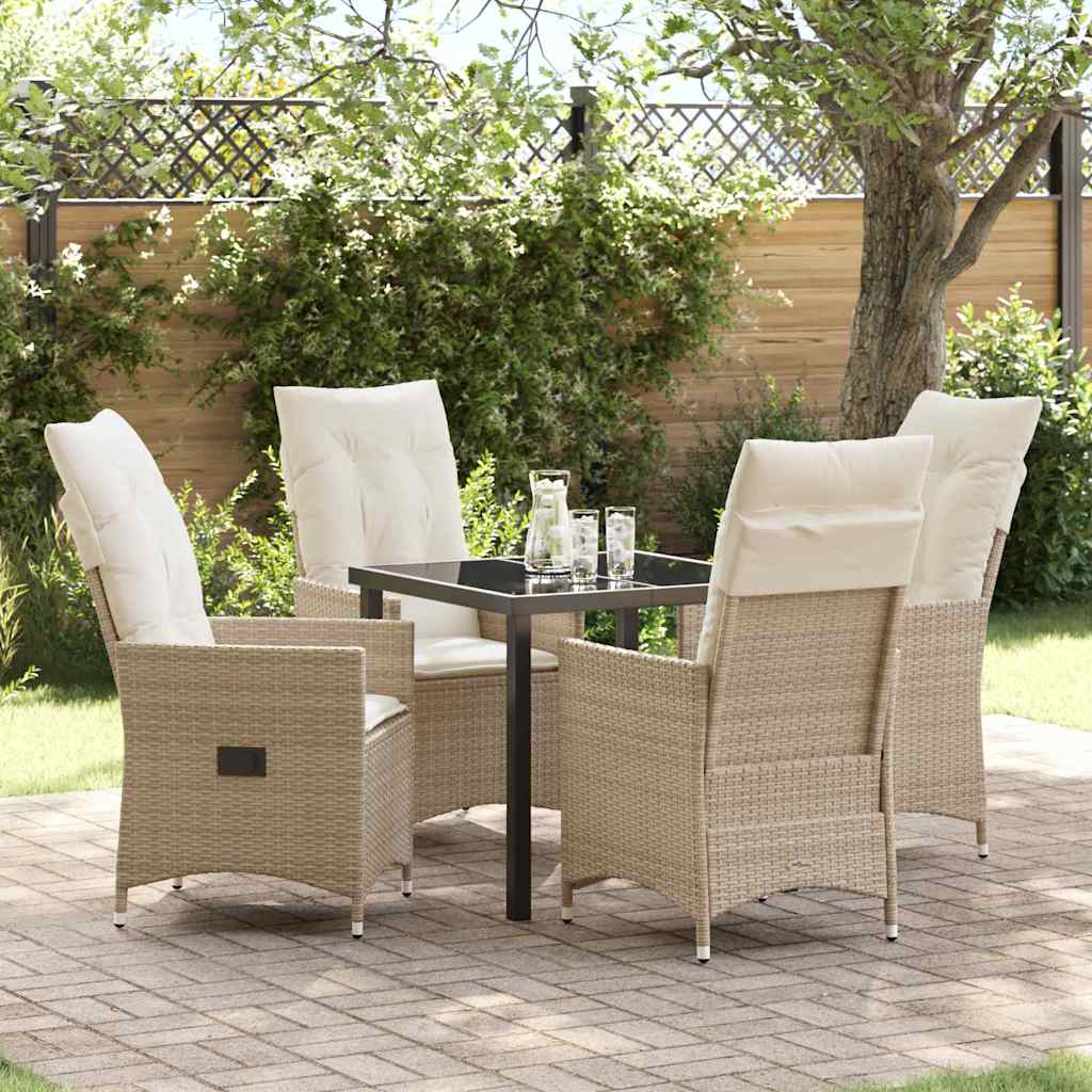 Ensemble de salle à manger pour jardin 5 pcs Beige polyrotin - XIOS