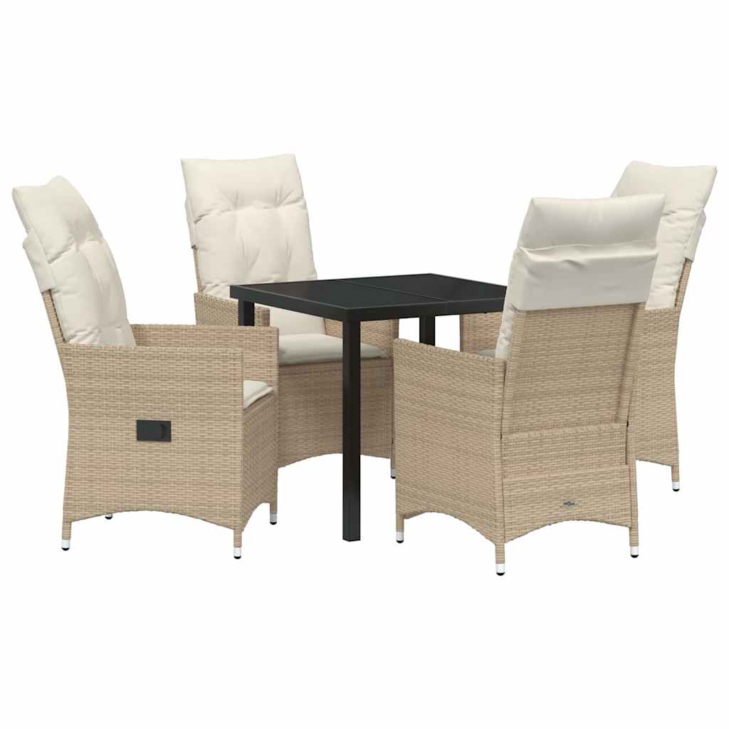 Ensemble de salle à manger pour jardin 5 pcs Beige polyrotin - XIOS