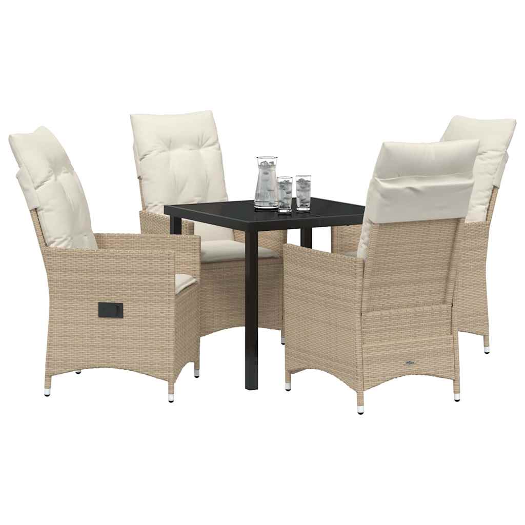 Ensemble de salle à manger pour jardin 5 pcs Beige polyrotin - XIOS