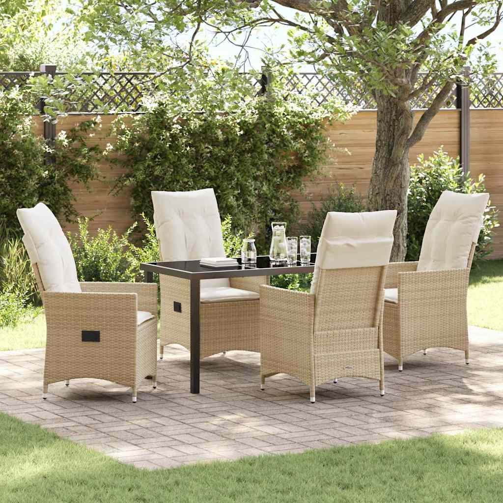 Ensemble de salle à manger pour jardin 5 pcs Beige polyrotin - XIOS