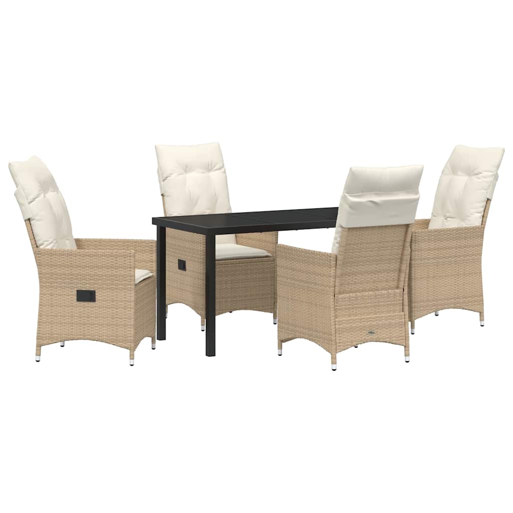 Ensemble de salle à manger pour jardin 5 pcs Beige polyrotin - XIOS