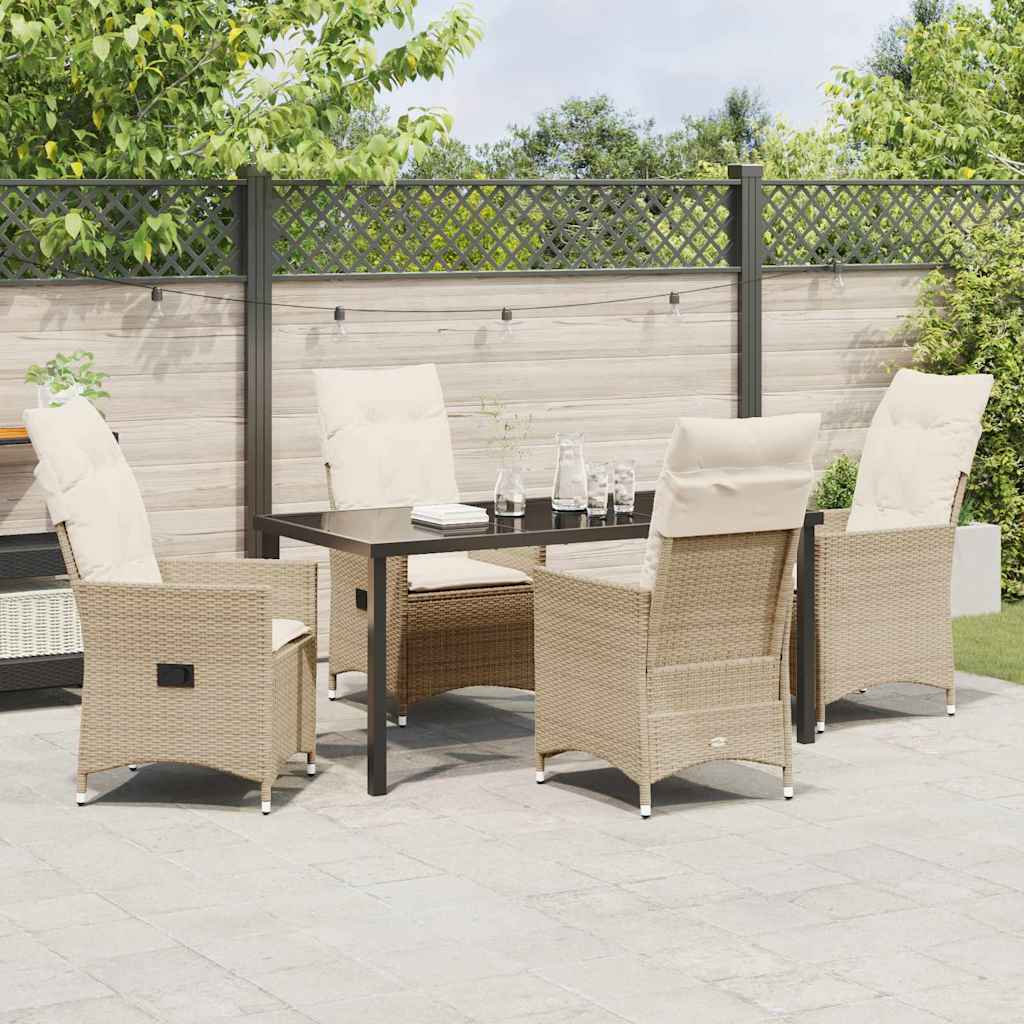 Ensemble de salle à manger pour jardin 5 pcs Beige polyrotin - XIOS