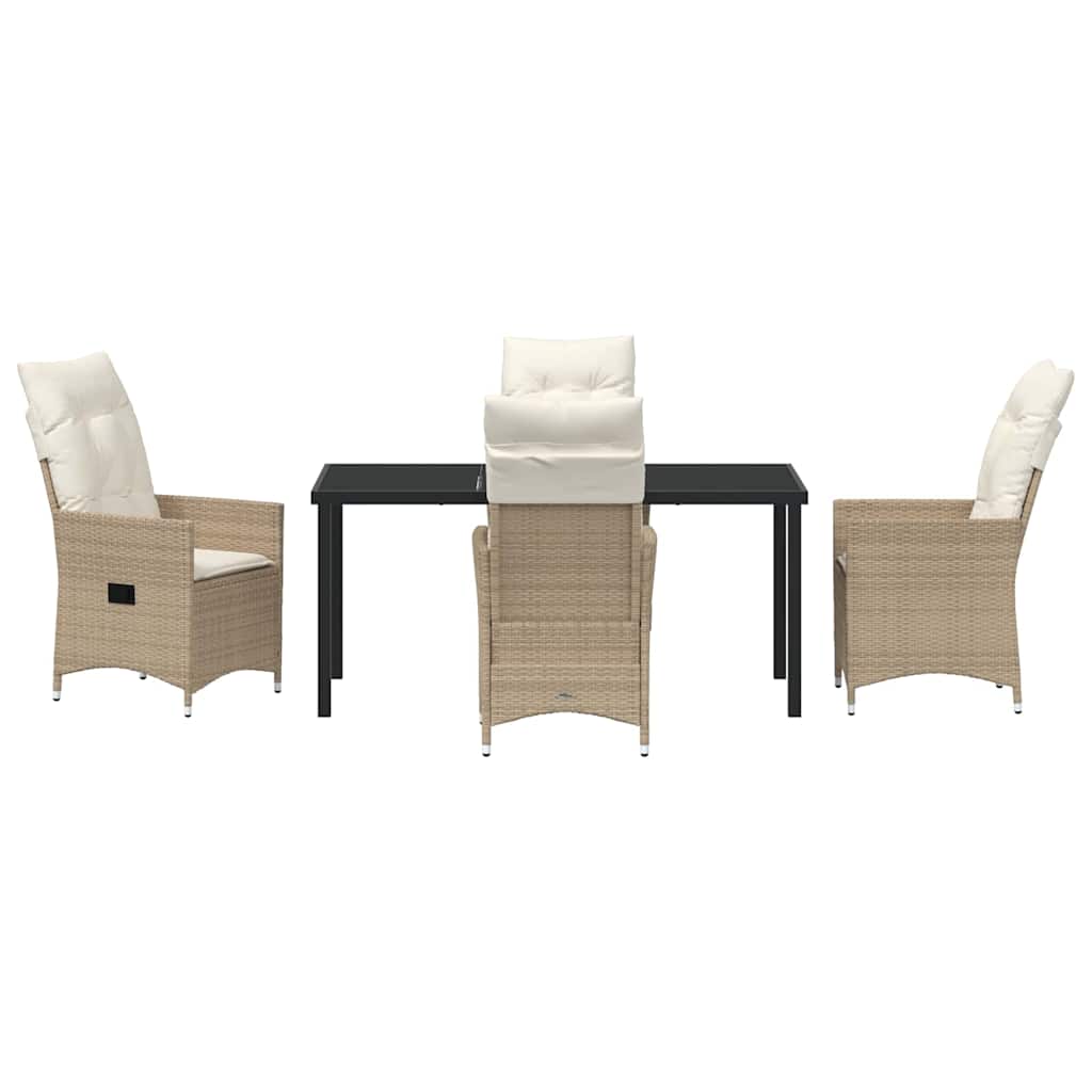 Ensemble de salle à manger pour jardin 5 pcs Beige polyrotin - XIOS