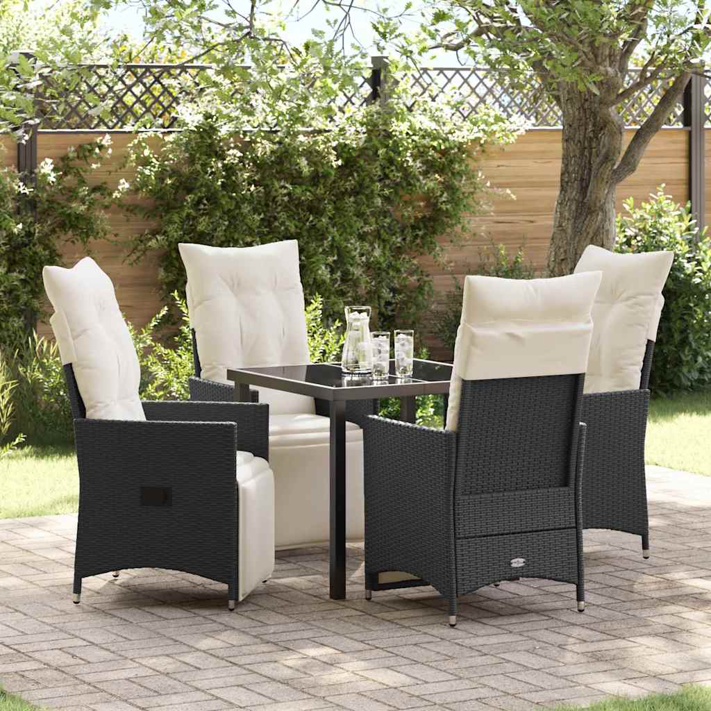 Ensemble de salle à manger pour jardin 5 pcs Noir polyrotin - XIOS