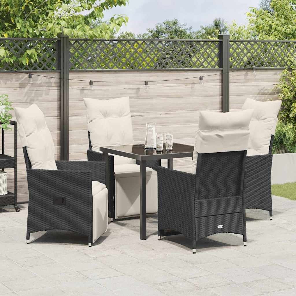Ensemble de salle à manger pour jardin 5 pcs Noir polyrotin - XIOS