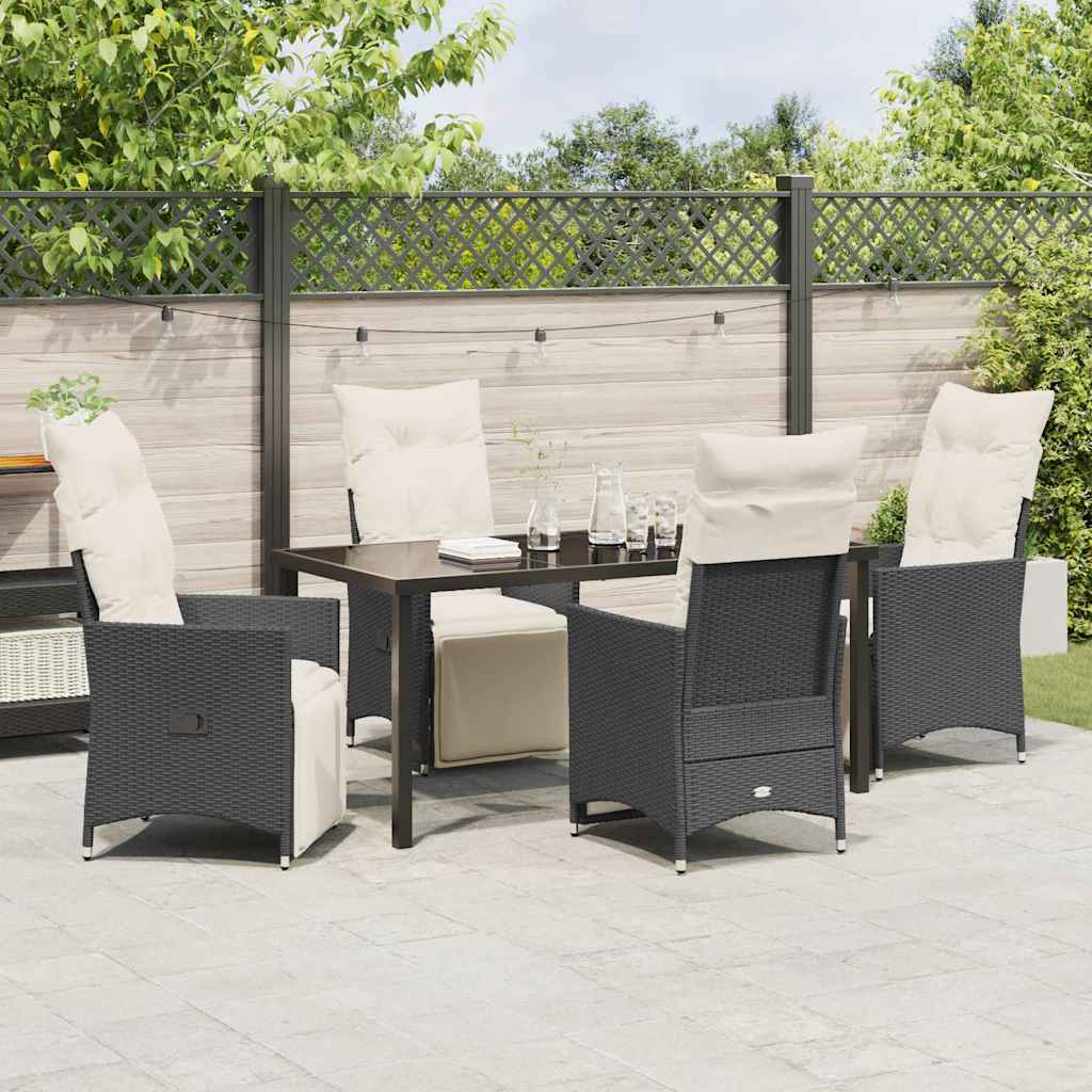 Ensemble de salle à manger pour jardin 5 pcs Noir polyrotin - XIOS