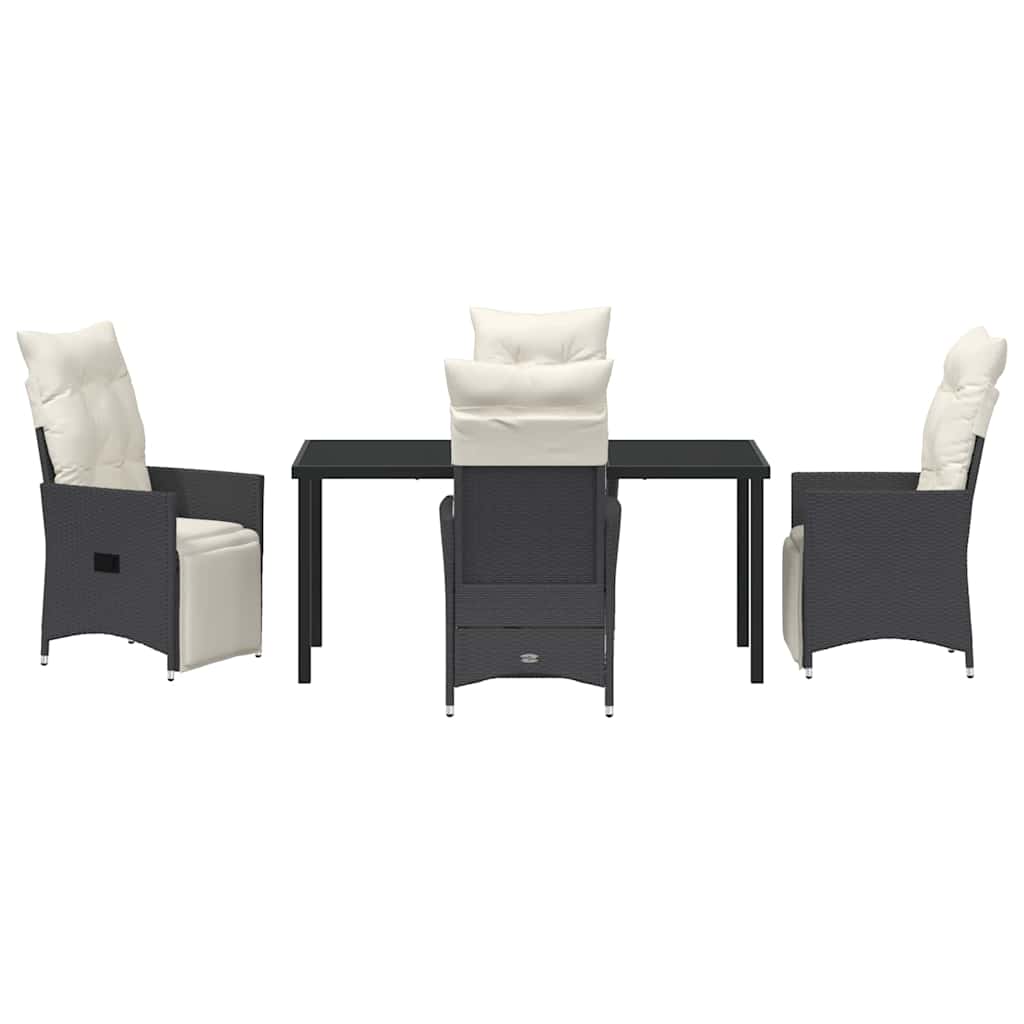 Ensemble de salle à manger pour jardin 5 pcs Noir polyrotin - XIOS