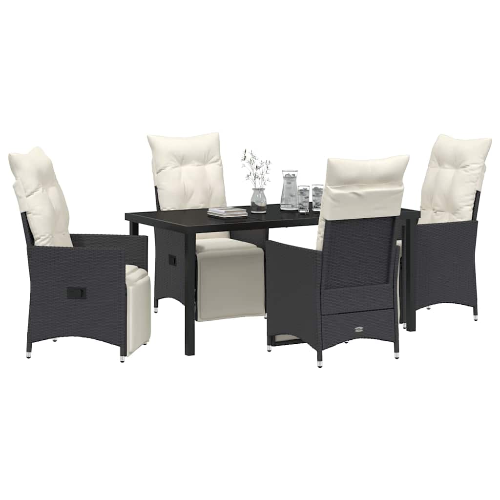 Ensemble de salle à manger pour jardin 5 pcs Noir polyrotin - XIOS