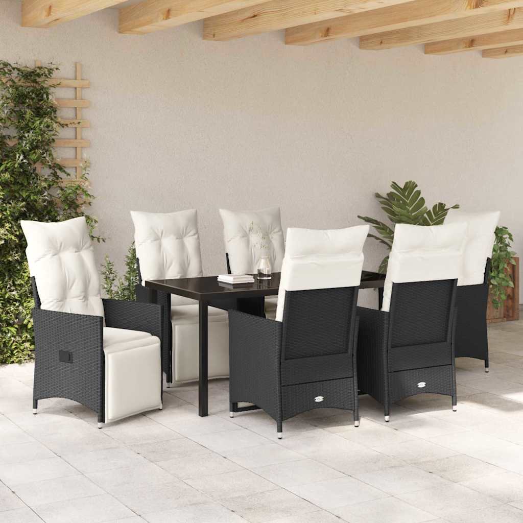 Ensemble de salle à manger pour jardin 7 pcs Noir polyrotin - XIOS