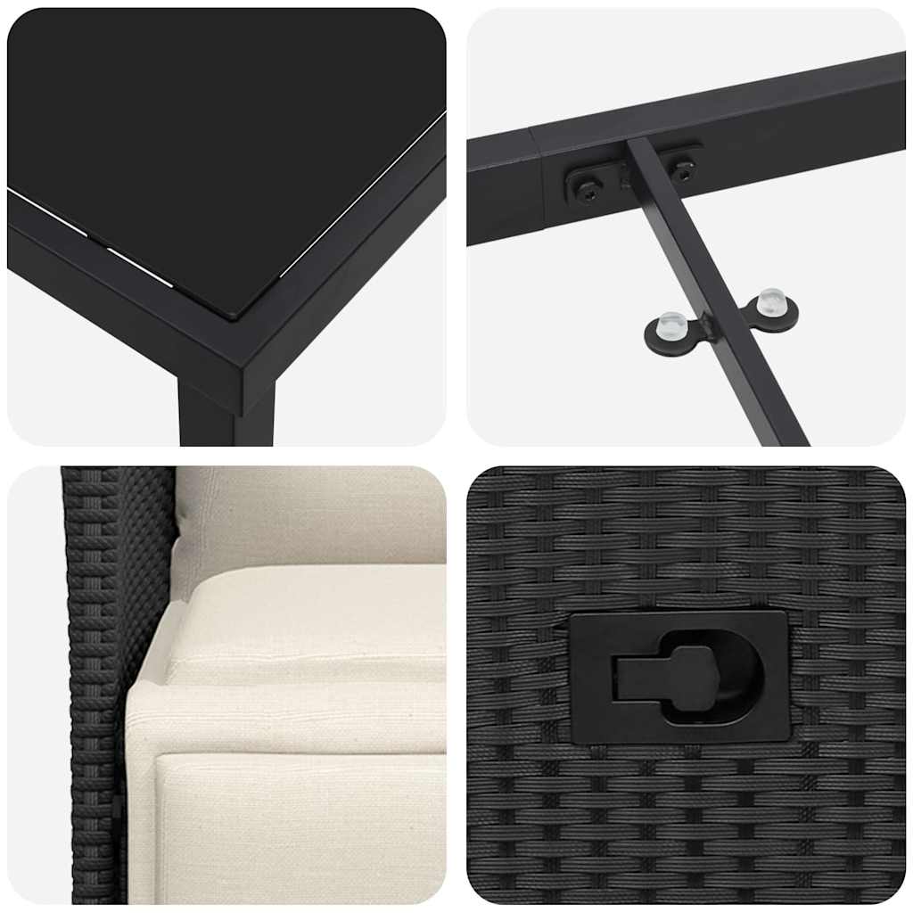 Ensemble de salle à manger pour jardin 7 pcs Noir polyrotin - XIOS