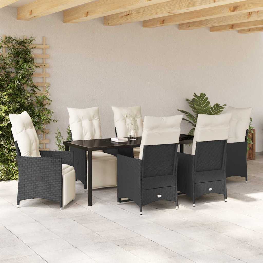 Ensemble de salle à manger pour jardin 7 pcs Noir polyrotin - XIOS