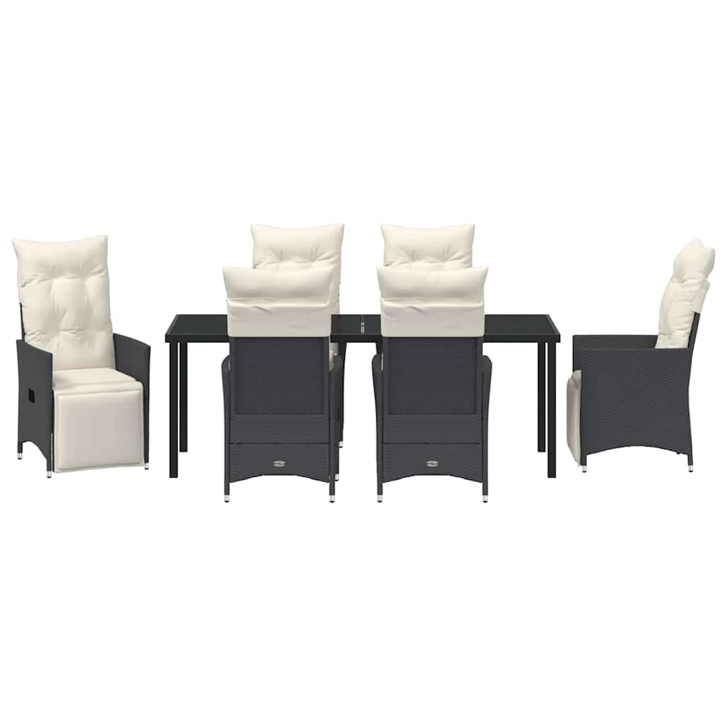 Ensemble de salle à manger pour jardin 7 pcs Noir polyrotin - XIOS