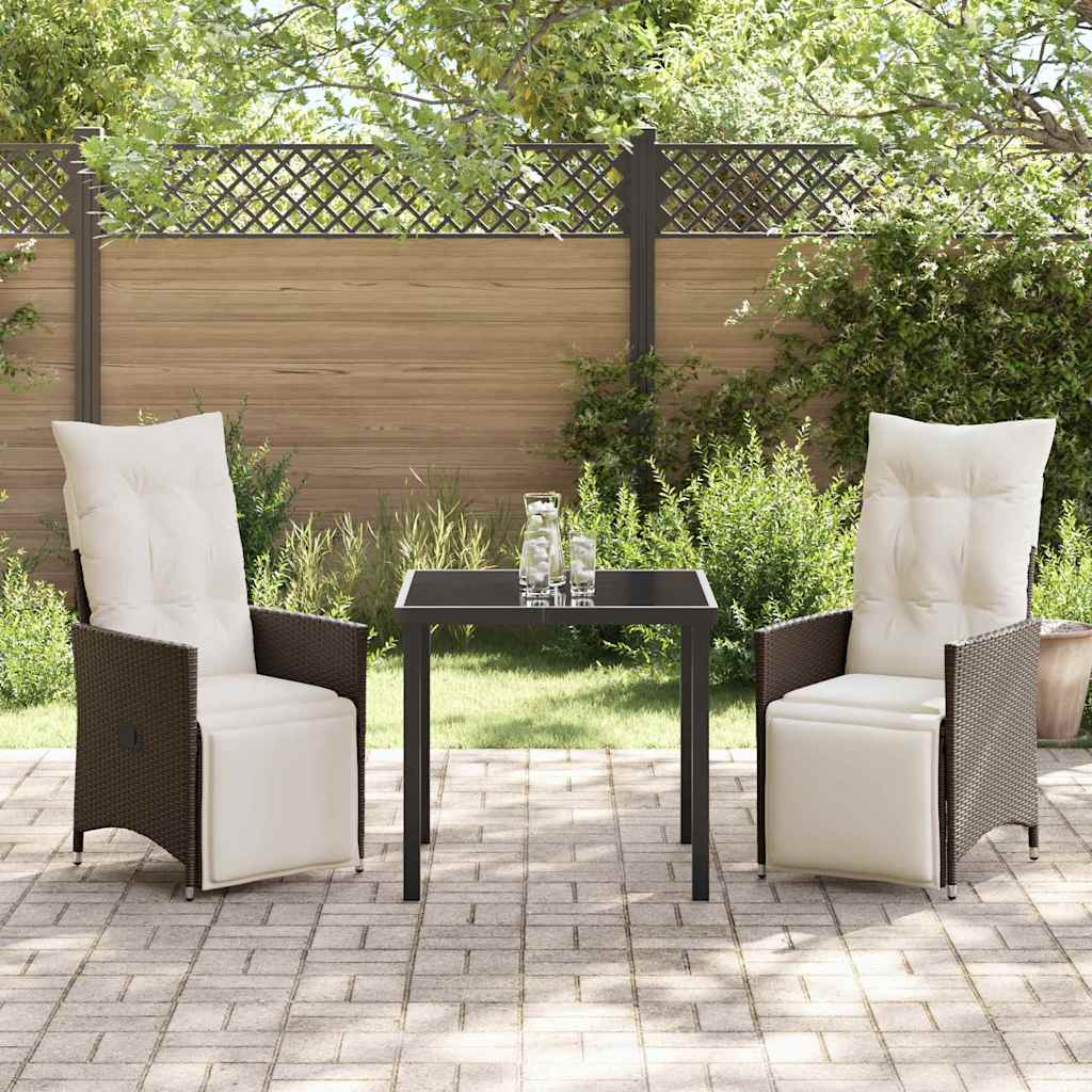 Ensemble de salle à manger pour jardin 3 pcs Marron polyrotin - XIOS