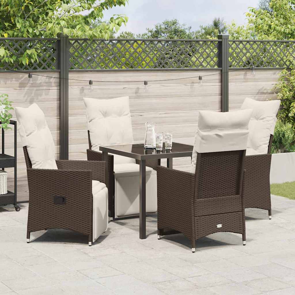 Ensemble de salle à manger pour jardin 5 pcs Marron polyrotin - XIOS
