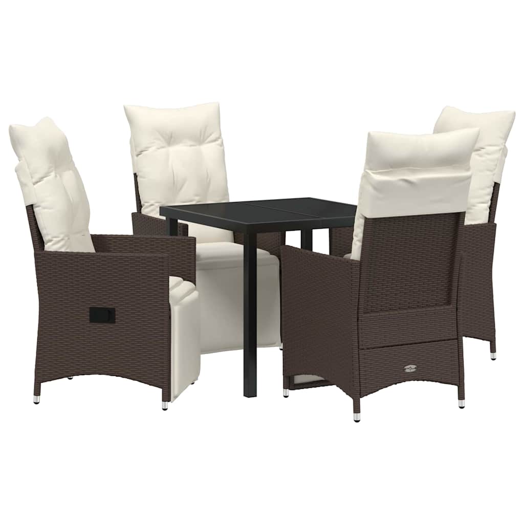 Ensemble de salle à manger pour jardin 5 pcs Marron polyrotin - XIOS