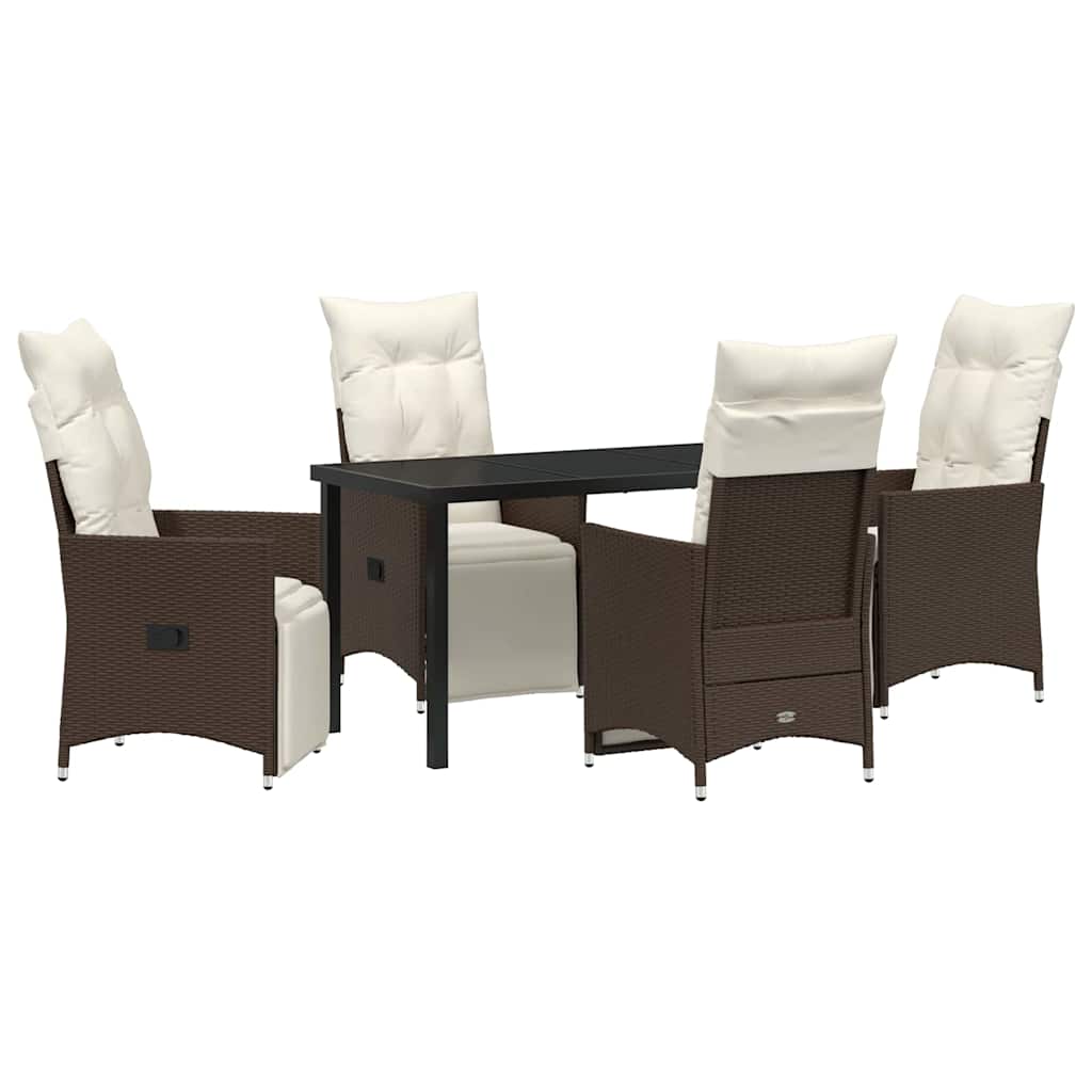 Ensemble de salle à manger pour jardin 5 pcs Marron polyrotin - XIOS