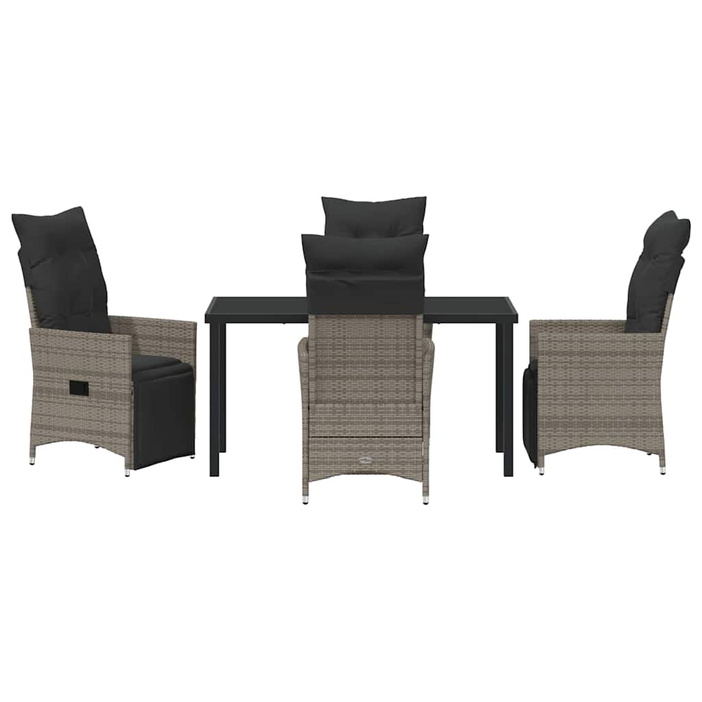 Ensemble de salle à manger pour jardin 5 pcs Gris polyrotin - XIOS