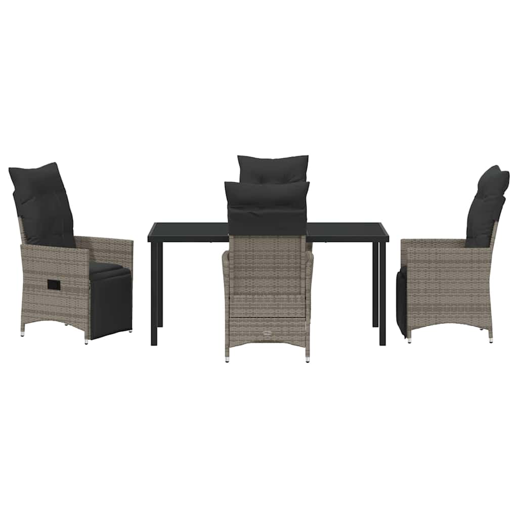 Ensemble de salle à manger pour jardin 5 pcs Gris polyrotin - XIOS