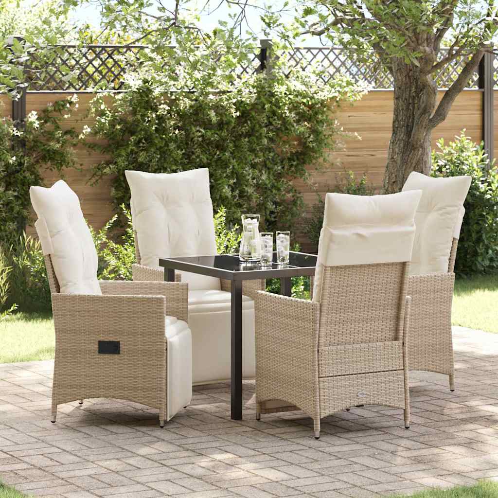 Ensemble de salle à manger pour jardin 5 pcs Beige polyrotin - XIOS