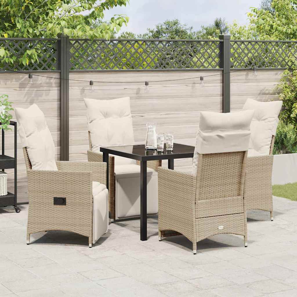 Ensemble de salle à manger pour jardin 5 pcs Beige polyrotin - XIOS