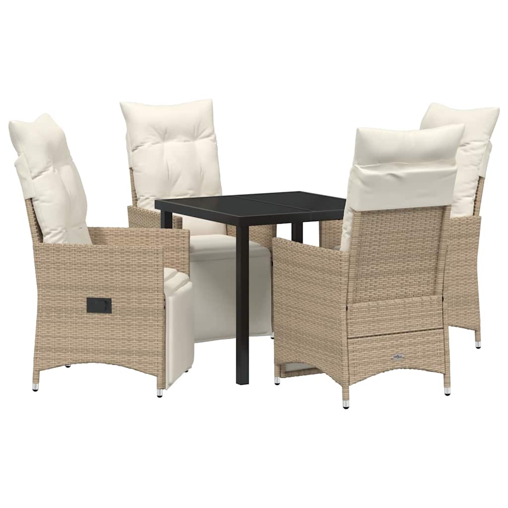 Ensemble de salle à manger pour jardin 5 pcs Beige polyrotin - XIOS