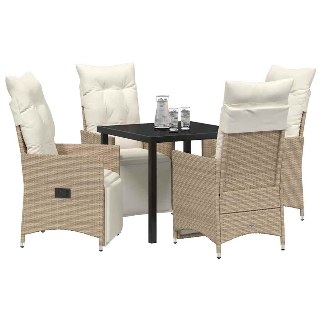 Ensemble de salle à manger pour jardin 5 pcs Beige polyrotin - XIOS