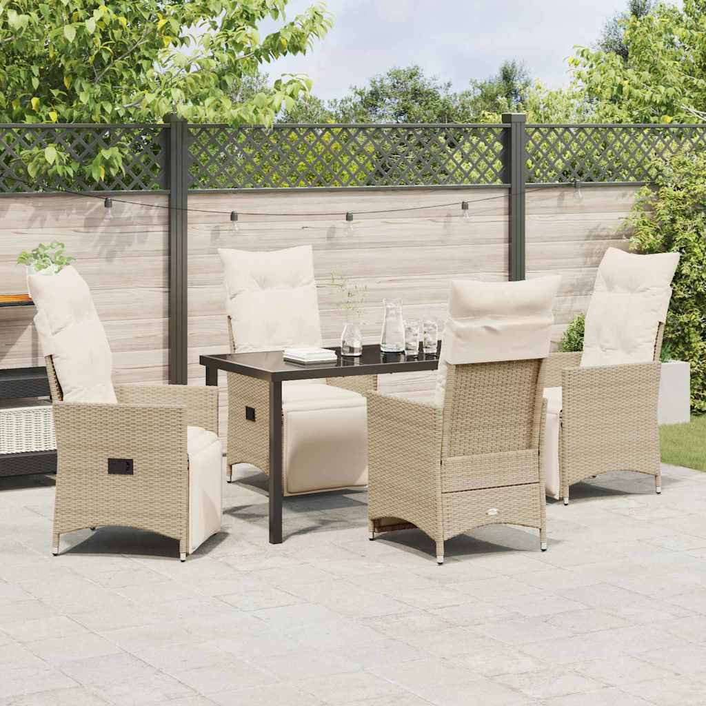 Ensemble de salle à manger pour jardin 5 pcs Beige polyrotin - XIOS