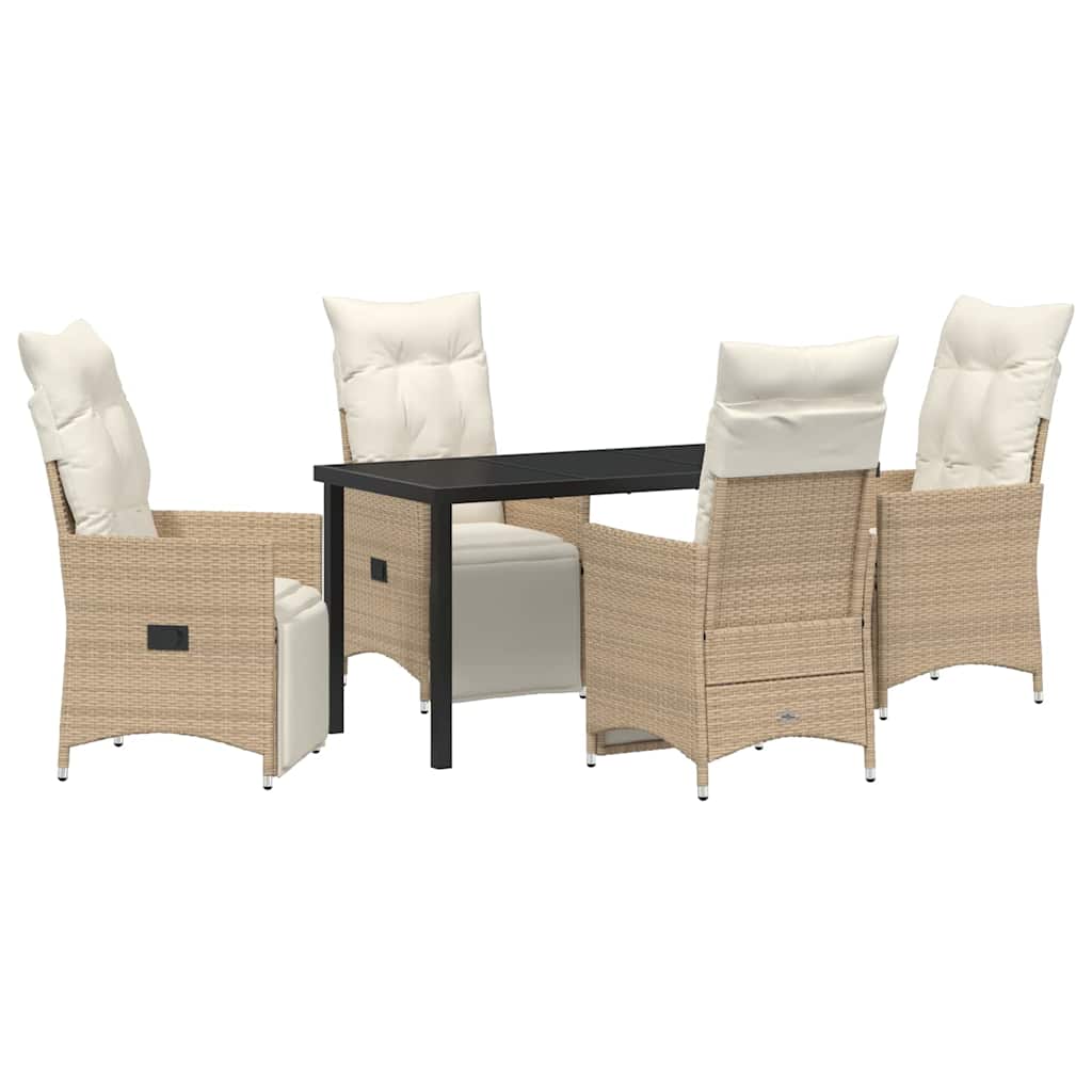 Ensemble de salle à manger pour jardin 5 pcs Beige polyrotin - XIOS