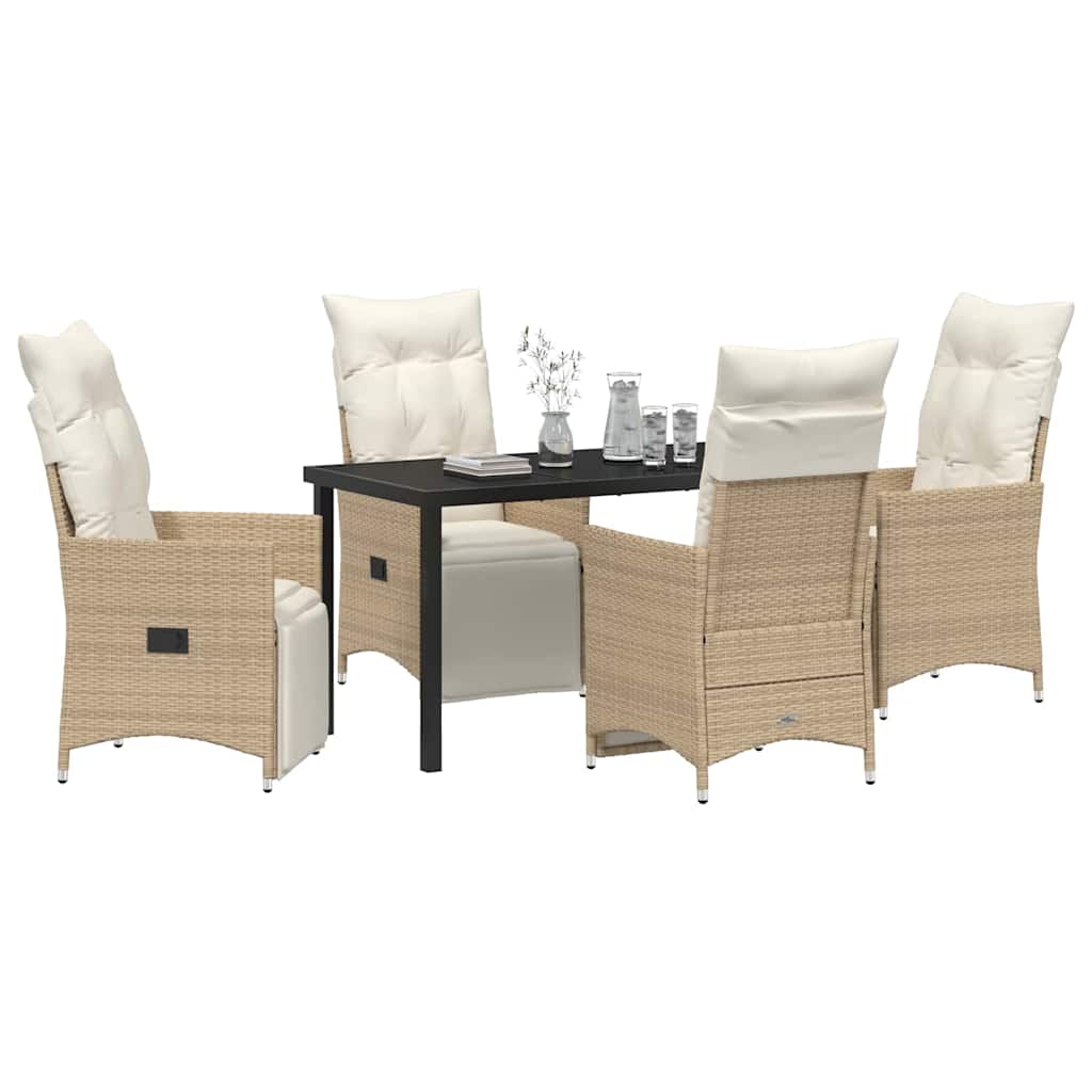 Ensemble de salle à manger pour jardin 5 pcs Beige polyrotin - XIOS