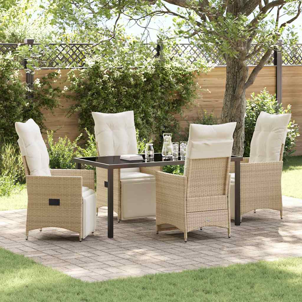 Ensemble de salle à manger pour jardin 5 pcs Beige polyrotin - XIOS