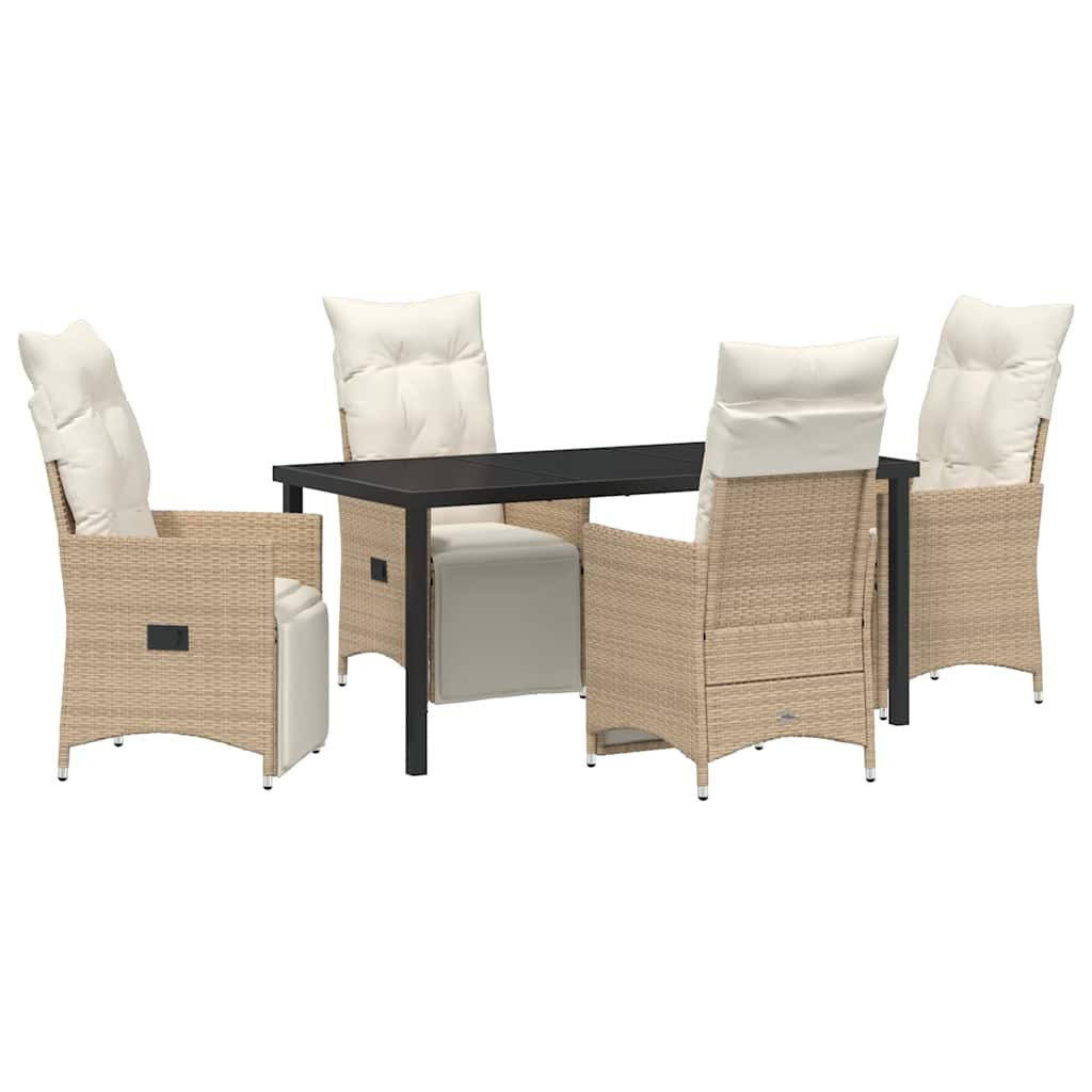 Ensemble de salle à manger pour jardin 5 pcs Beige polyrotin - XIOS