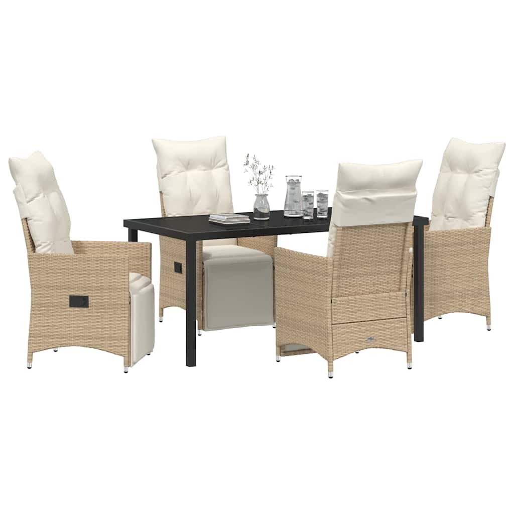 Ensemble de salle à manger pour jardin 5 pcs Beige polyrotin - XIOS