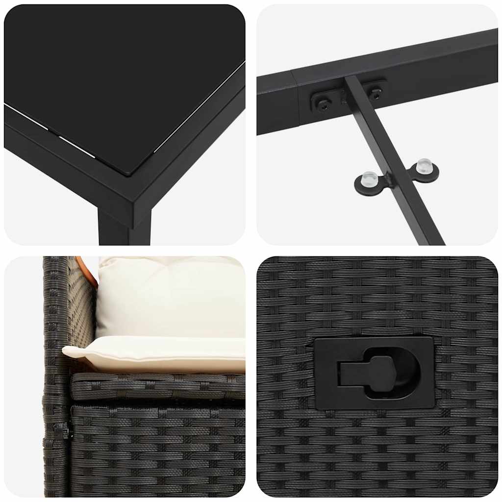 Ensemble de salle à manger pour jardin 5 pcs Noir polyrotin - XIOS