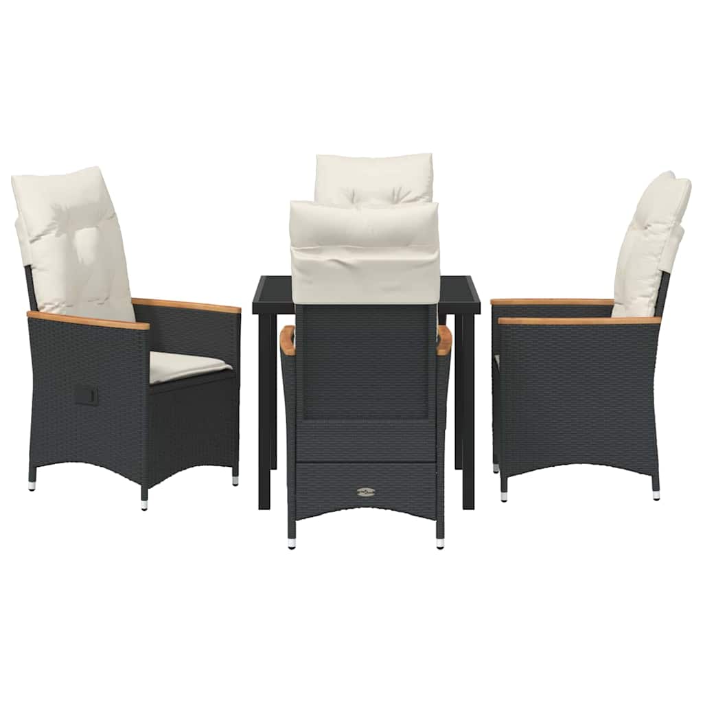 Ensemble de salle à manger pour jardin 5 pcs Noir polyrotin - XIOS