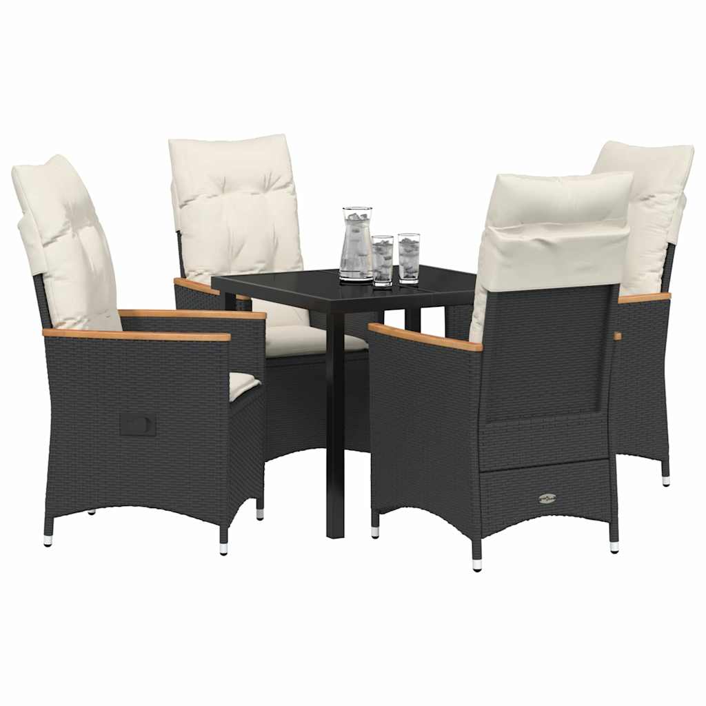 Ensemble de salle à manger pour jardin 5 pcs Noir polyrotin - XIOS