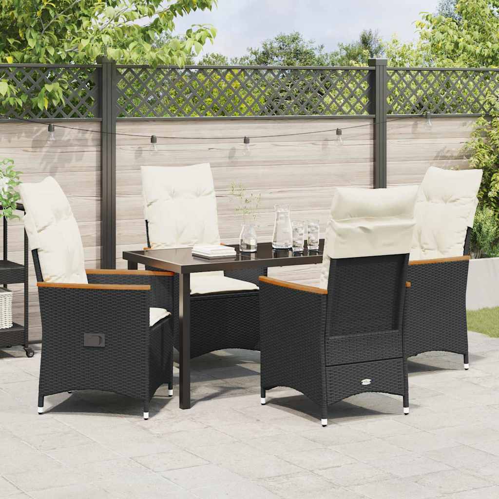 Ensemble de salle à manger pour jardin 5 pcs Noir polyrotin - XIOS