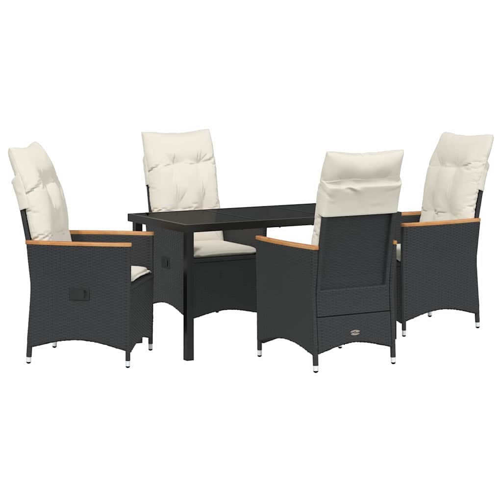 Ensemble de salle à manger pour jardin 5 pcs Noir polyrotin - XIOS