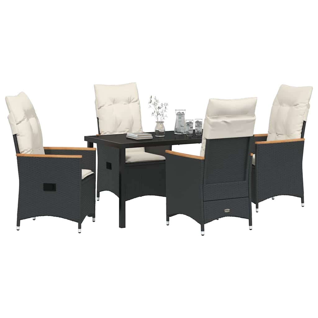 Ensemble de salle à manger pour jardin 5 pcs Noir polyrotin - XIOS