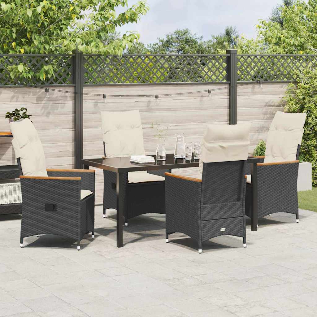 Ensemble de salle à manger pour jardin 5 pcs Noir polyrotin - XIOS