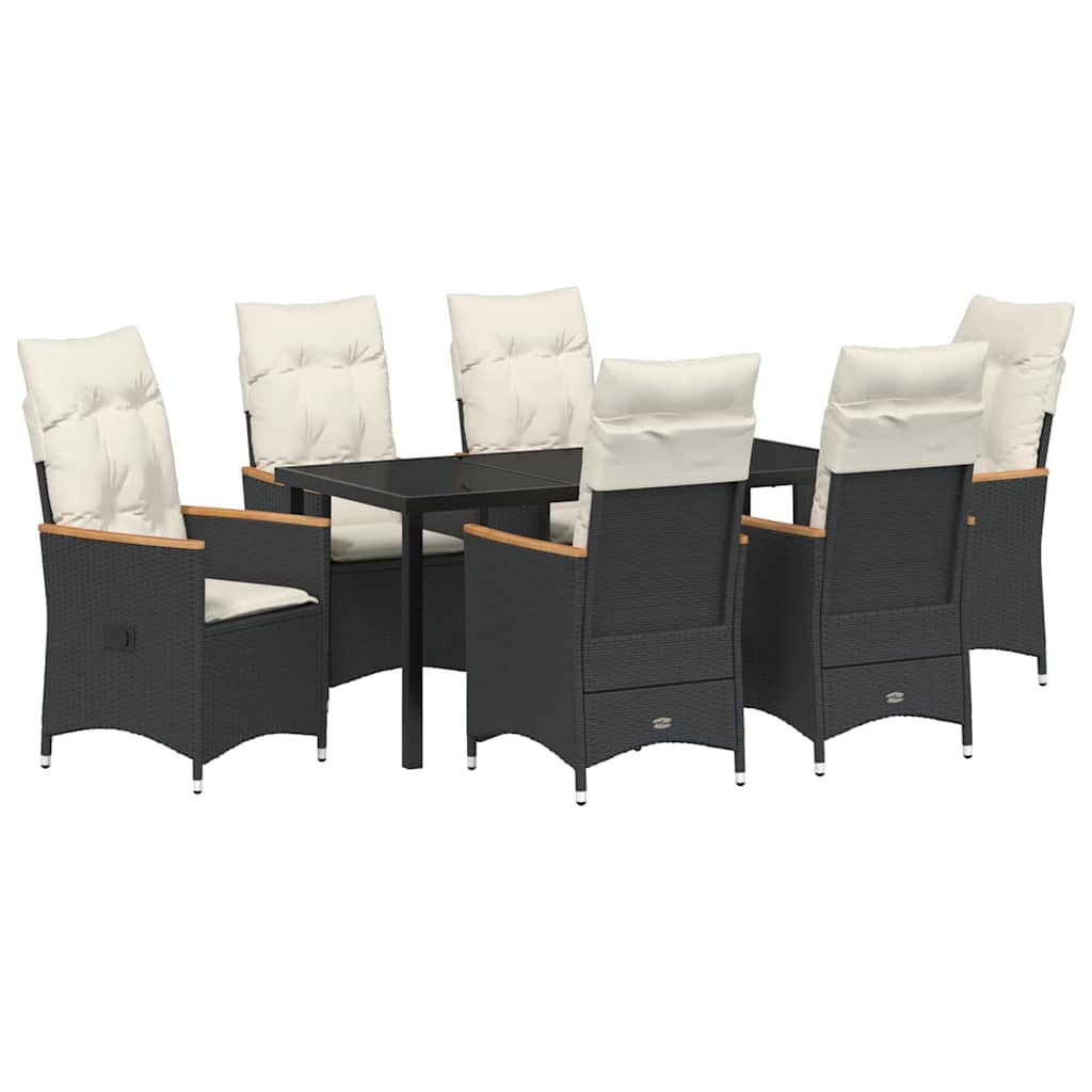 Ensemble de salle à manger pour jardin 7 pcs Noir polyrotin - XIOS