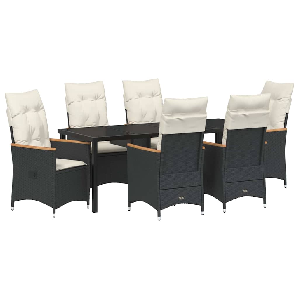 Ensemble de salle à manger pour jardin 7 pcs Noir polyrotin - XIOS