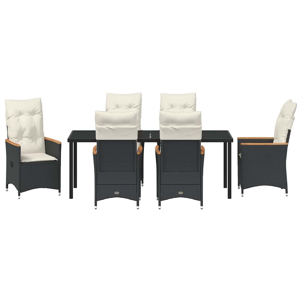 Ensemble de salle à manger pour jardin 7 pcs Noir polyrotin - XIOS