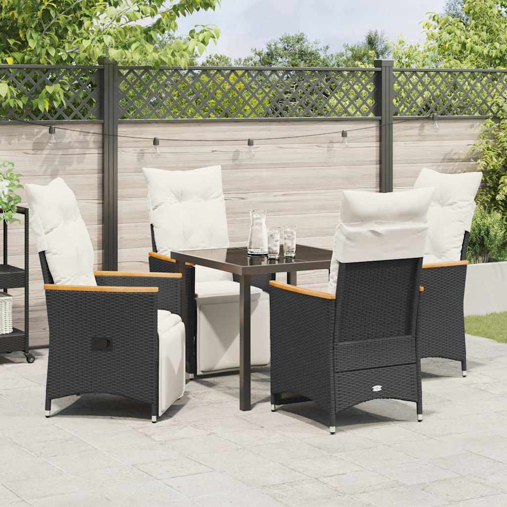 Ensemble de salle à manger pour jardin 5 pcs Noir polyrotin - XIOS